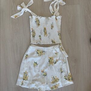 Show me your mumu Floral Two-Piece skort  Set with Tie Straps